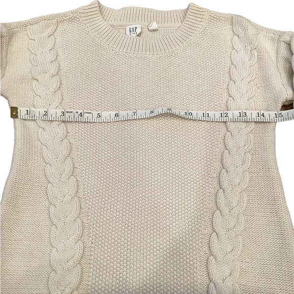 Gap Kids Cream Cable Knit Sweater dress | girls M | winter holiday tunic length - Picture 5 of 6